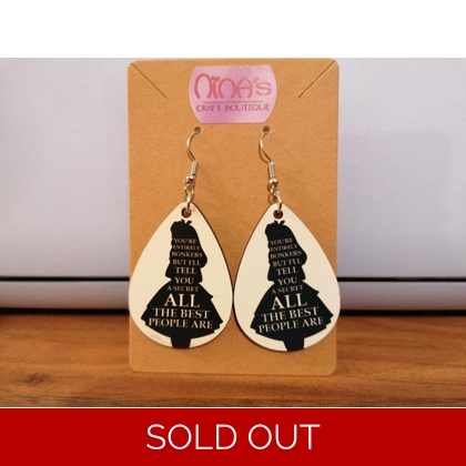 Disney Alice In Wonderland Sublimated Earrings